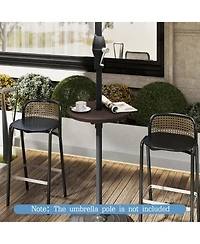 Gouun 20 in Clamp-On Adjustable Umbrella Tray Table for Patio Poles