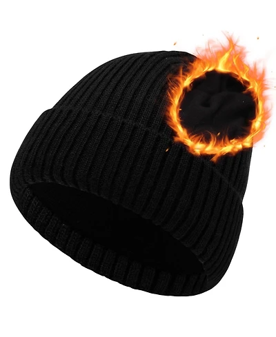Piscifun Oversize Merino Wool Fleece Lined Winter Beanie Hat For Big Heads