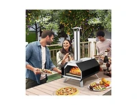 Lucky One Outdoor Pizza Oven with Pizza Stone, Wood Fired Portable Oven with Foldable Legs