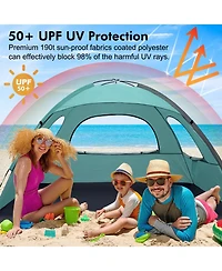 Aofar Beach Tent Sun Shade Shelter Extendable Floor Mesh Windows