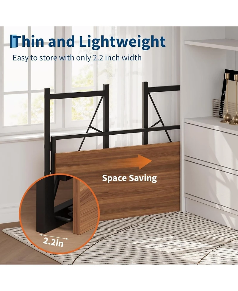 homfan 39.4-inch Folding Desk – Writing Computer Table with Storage Bag and Hook, Space-Saving for Bedroom and Apartment