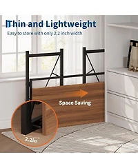 homfan 39.4-inch Folding Desk – Writing Computer Table with Storage Bag and Hook, Space-Saving for Bedroom and Apartment