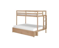 Grain & Grove Bear Furniture Plywood Twin/Full Bunk with Underbed Storage Drawers