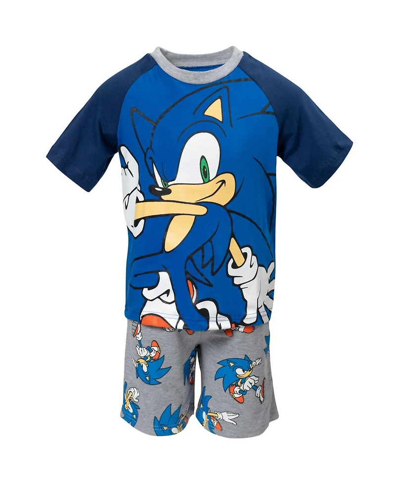 Sega Sonic the Hedgehog Boys Graphic T-Shirt and French Terry Shorts Set Toddler| Child