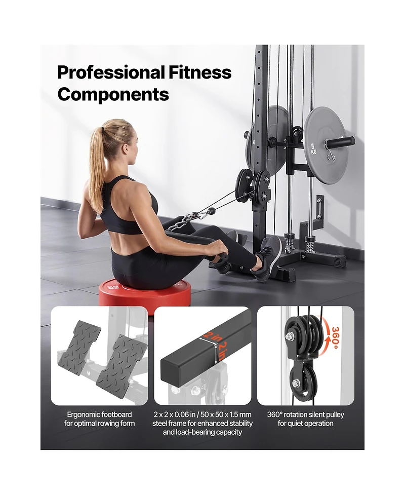Hongge 18 Level Wall Mount 3 in 1 Lat Pull Down Cable Machine