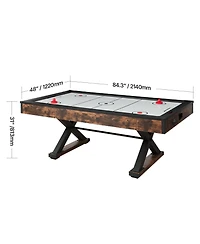 Hongge 84 in Air Hockey Game Table with High-Powered Blower Electronic Scorer 2 Pushers and 2 Pucks