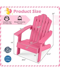 Sugift Kids All-Weather Adirondack Chair for Children with Tilted High Backrest Hips Material