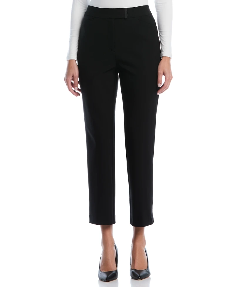Rafaella Petite Extended Tab Straight-Leg Ankle Pants