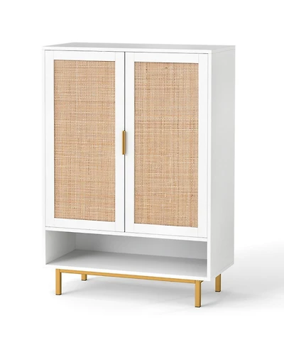 Sugift 43 in 6-Tier Tall Shoe Cabinet with Double Doors and Adjustable Shelves