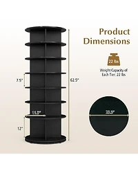 Sugift 7-Tier Rotating Shoe Rack Tower Freestanding Spinning Shoe Organizer Holds 28 Pairs