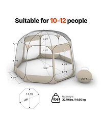 Hongge Pop Up Clear Bubble Dome Tent 12 x 11.1 ft Waterproof Uv-Resistant Shelter for 10 to 12 People