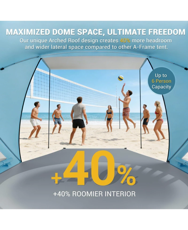 Aofar Beach Tent Sun Shelter Pop Up Upf 50+ Uv Protection Portable Waterproof Family Cabana Shade
