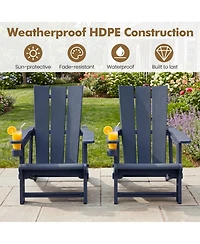Sugift Hdpe Outdoor Adirondack Chairs with Cup Holder