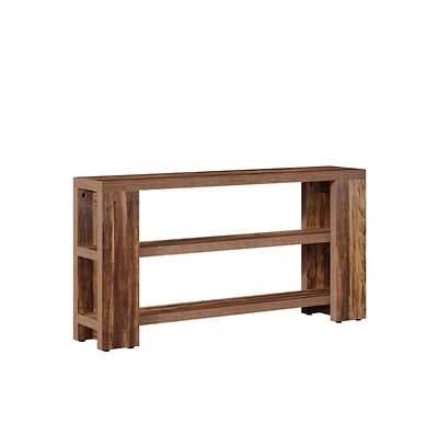 Slickblue Wood Console Table with 3 Open Storage Shelves
