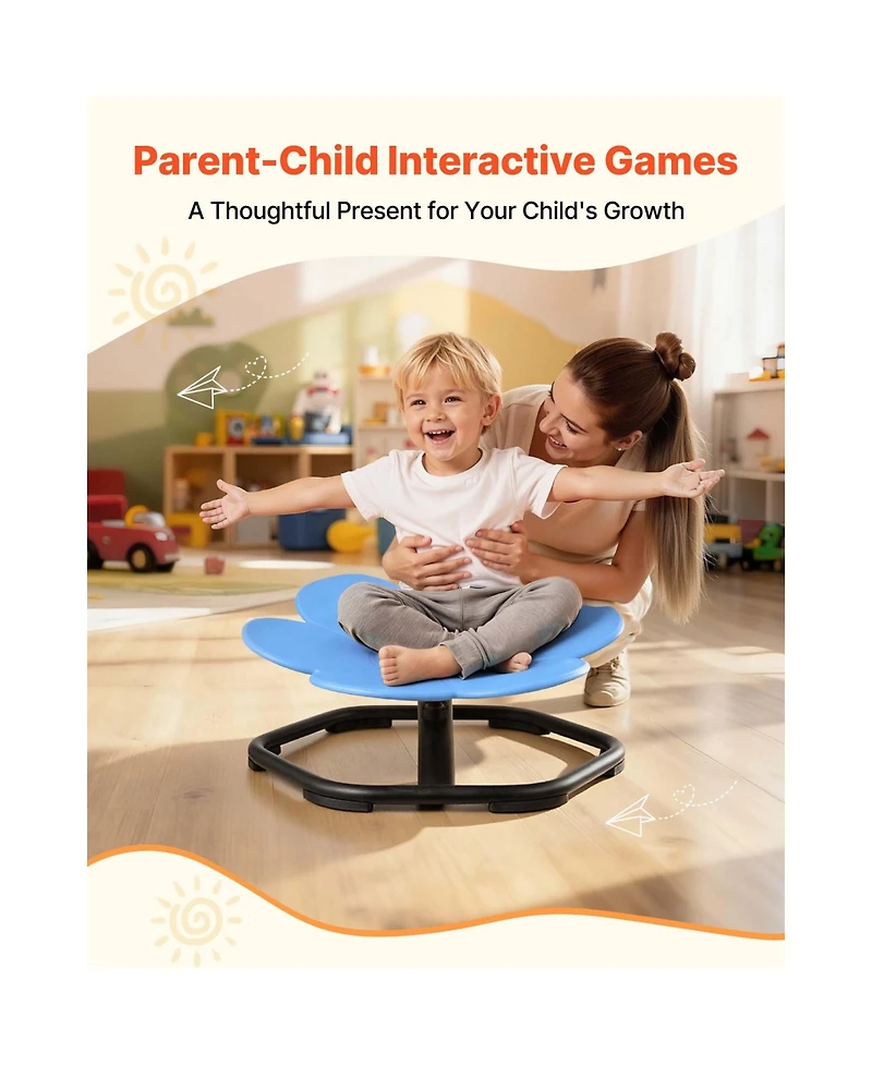 Hongge Flower Shape Sensory-Spinning Chair, 24.4", 220 lb Capacity, Ages 3-12