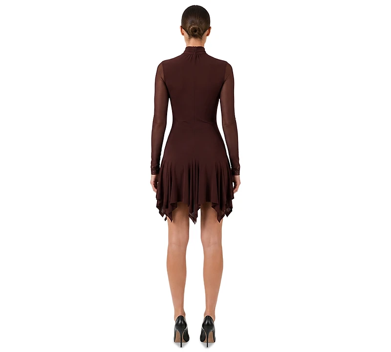 Rachel Roy Women's Mesh Long-Sleeve Fit & Flare Dress
