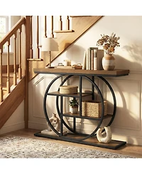 Sugift 4-Tier Console Table 41 in Entryway Table with Storage Shelves