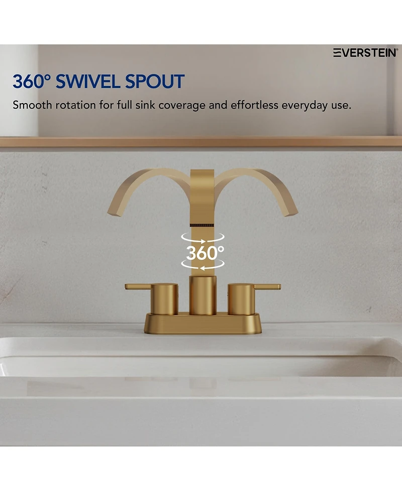 Everstein Centerset Bathroom Faucet with Drain Assembly, 2-handle Sink