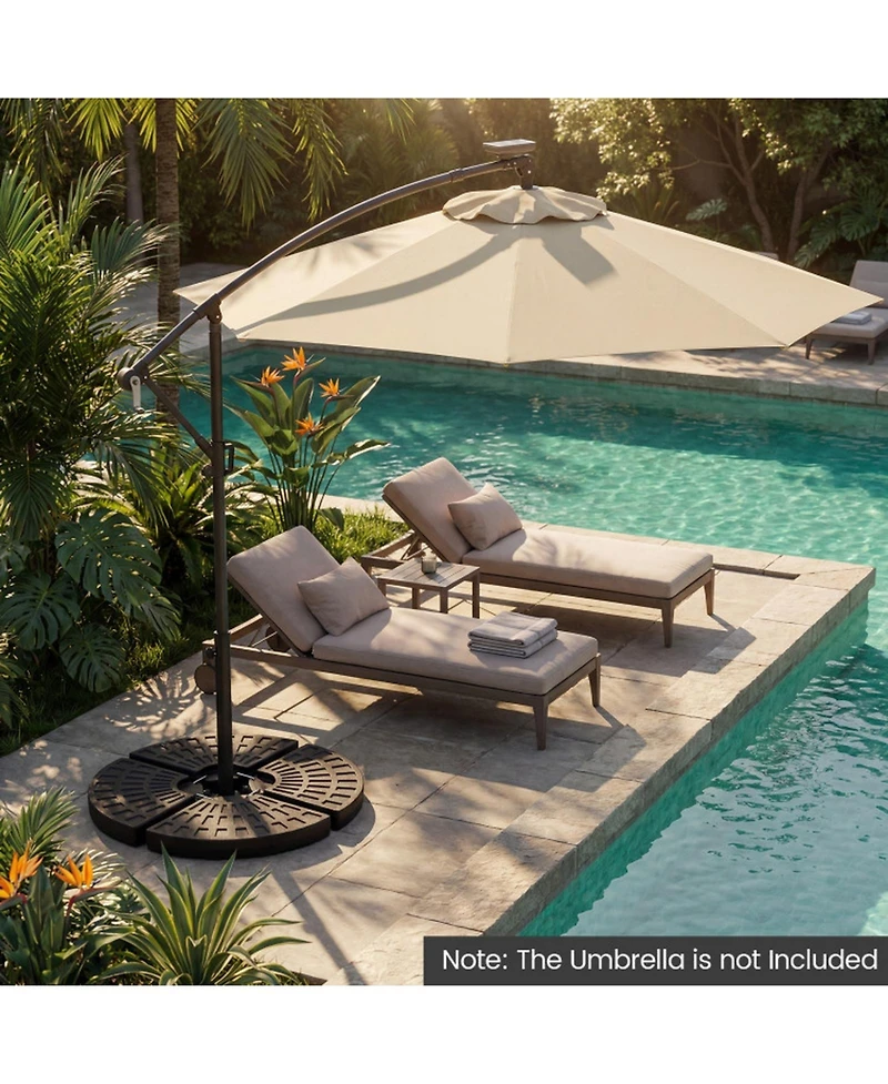 Gouun 4-Piece Fillable Patio Umbrella Base with Locking Pins