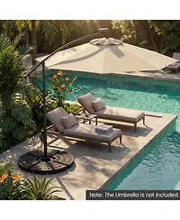 Gouun 4-Piece Fillable Patio Umbrella Base with Locking Pins