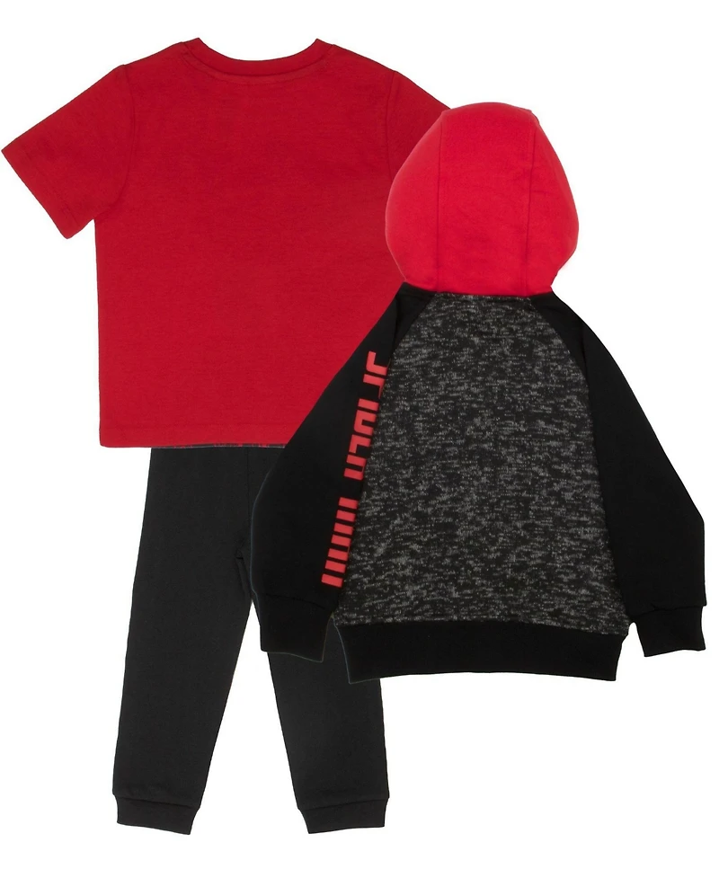Spider-Man Boys' 3T - 12 3-Piece Zip-Up Fleece Hoodie, T-Shirt and Pants Set