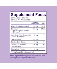 Sunergetic Cellulite Support Capsules with Melon Extract, Hyaluronic Acid, Bamboo Extract, Sea Buckthorn and Vitamin C, 30 Capsules