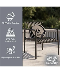 WestinTrends Outdoor Modern Stackable Plastic Patio Club Armchairs (Set of 2)