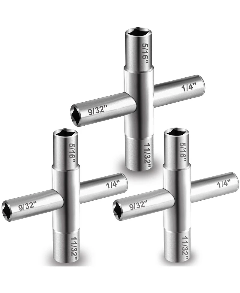 Xdovet Sillcock Key Set 4-Way Steel Utilities Meter Box Cabinet Opening