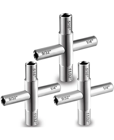 Xdovet Sillcock Key Set 4-Way Steel Utilities Meter Box Cabinet Opening