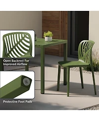 WestinTrends Outdoor Modern Stackable Polypropylene Plastic Patio Bistro Dining Side Chairs (Set of 2)