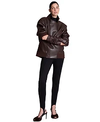 Kenneth Cole Women's Hollywood Waist Stirrup High-Waist Wide-Leg Scuba Suede Leggings