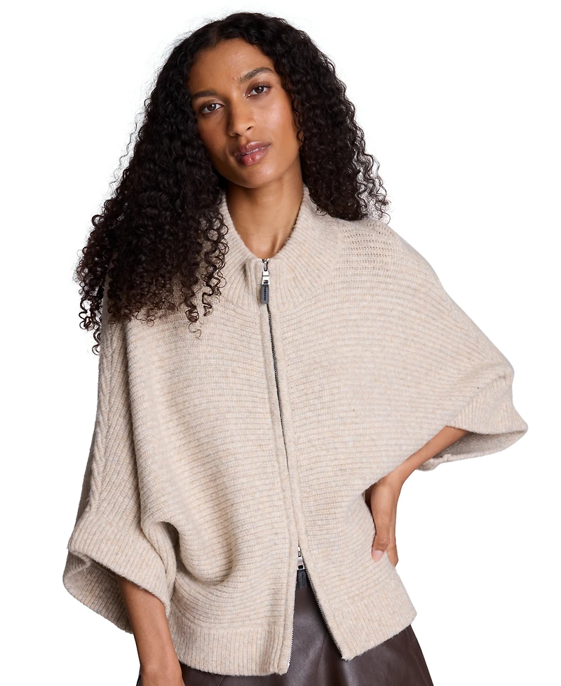 Kenneth Cole Women's Dolman-Sleeve Full-Zip Cardigan Sweater
