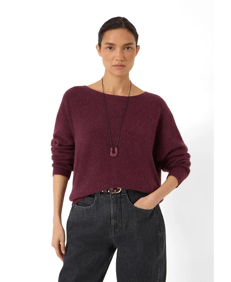 Hush Women's Bryony Slash Neck Ribbed Jumper