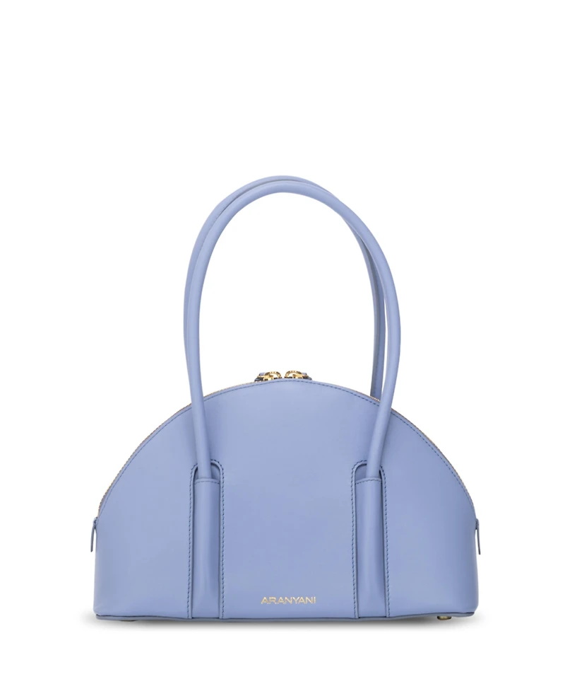 Aranyani Kiko 10 Italian Leather Top-Handle Bag with Gold Monogram