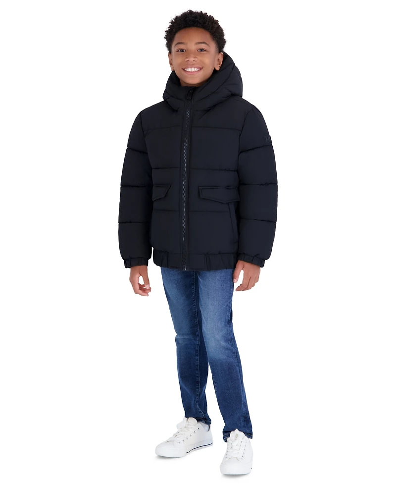Michael Kors Boys' 8-20 Heavy Weight Ripstop Puffer Hooded Jacket