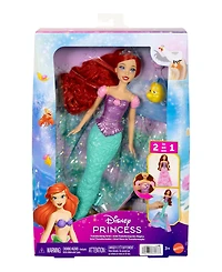 Disney Princess Transforming Ariel Fashion Doll with Flounder & 2 Accessories, Ages 3+