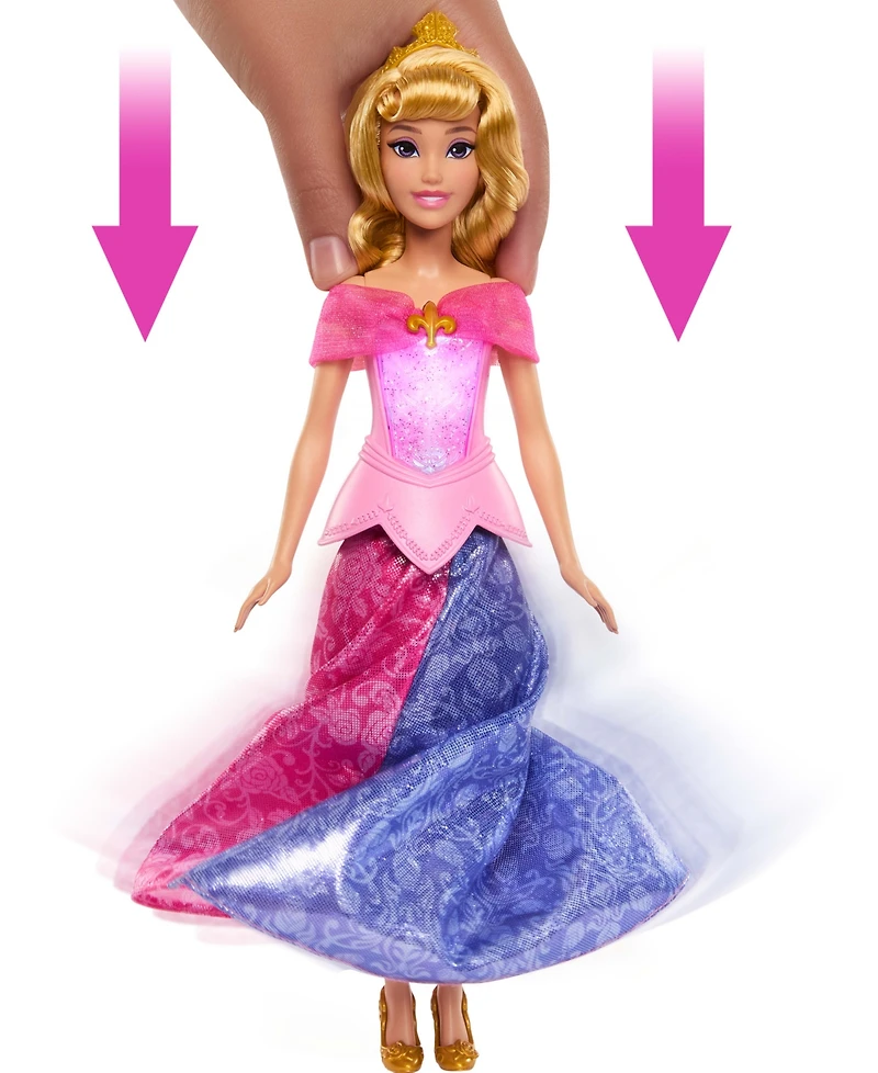 Disney Princess Aurora 13" Transforming-Dress Light-Up Fashion Doll, Ages 3+