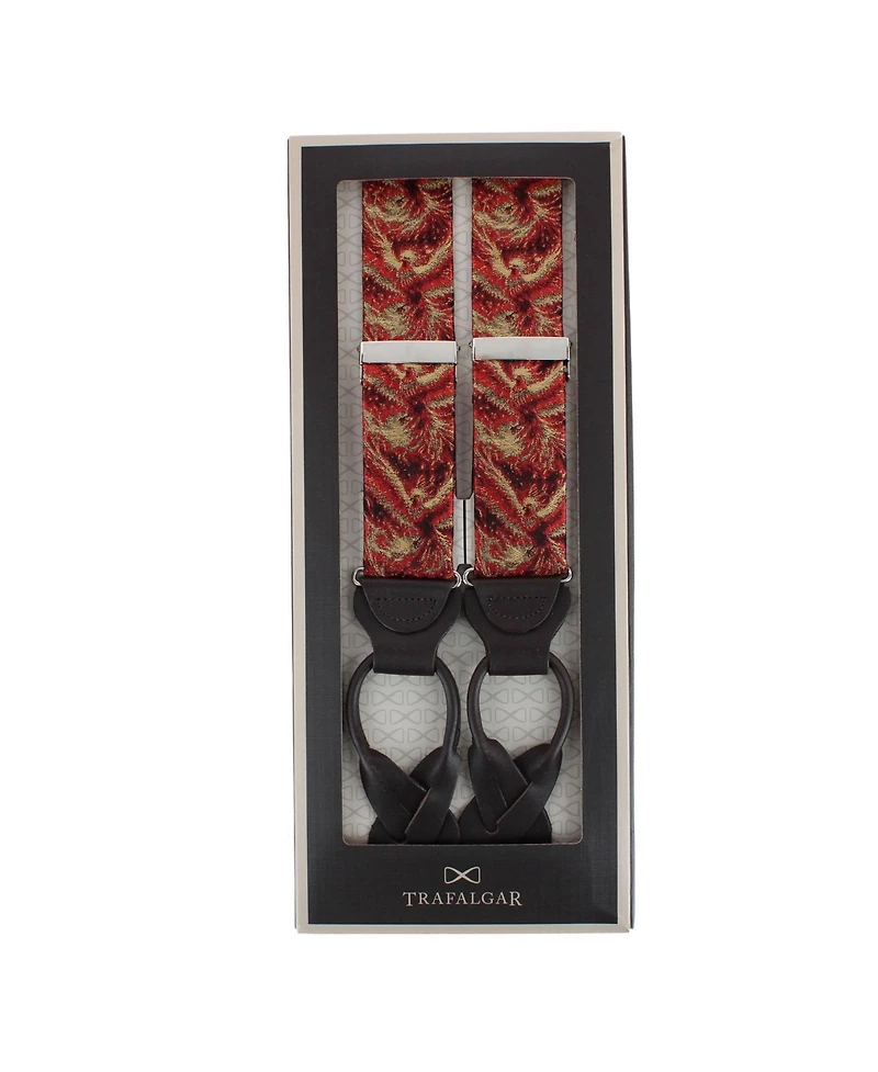 Trafalgar Men's Phoenix Soaring Silk Button End Suspenders