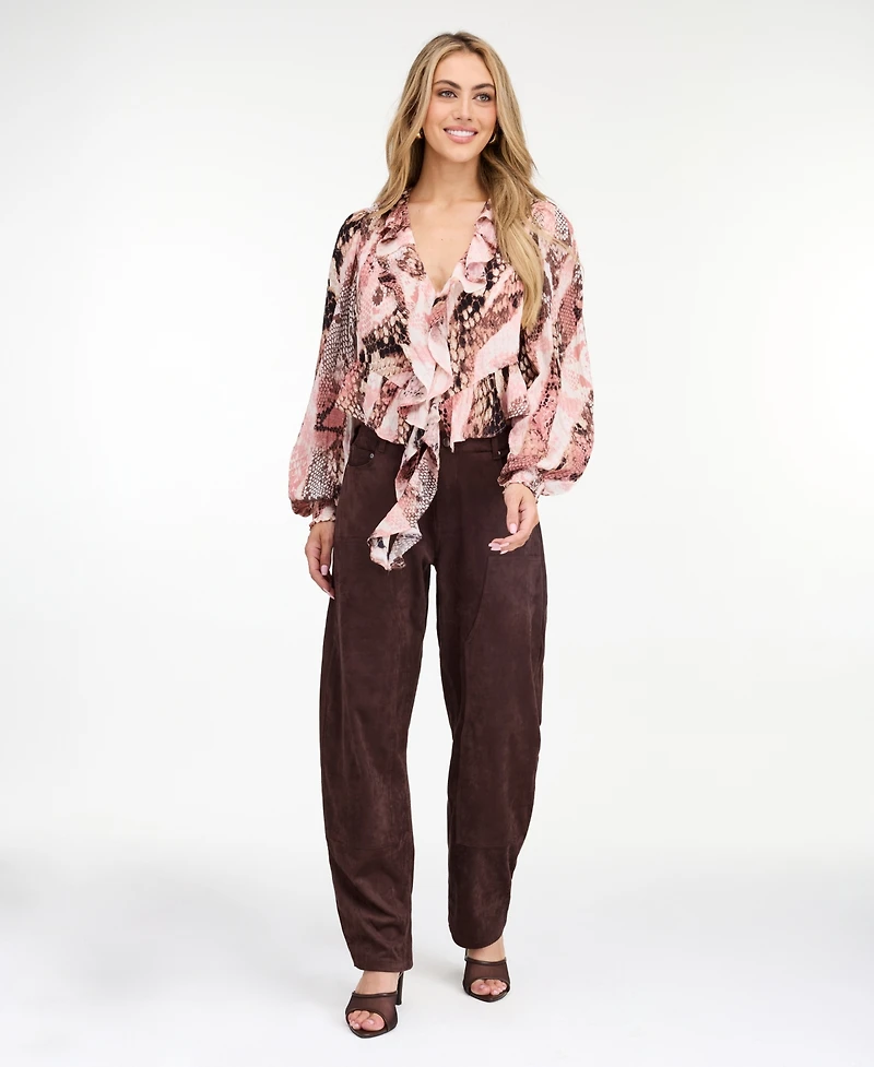 Kittenish Women's Lottie High-Waisted Barrel Pants