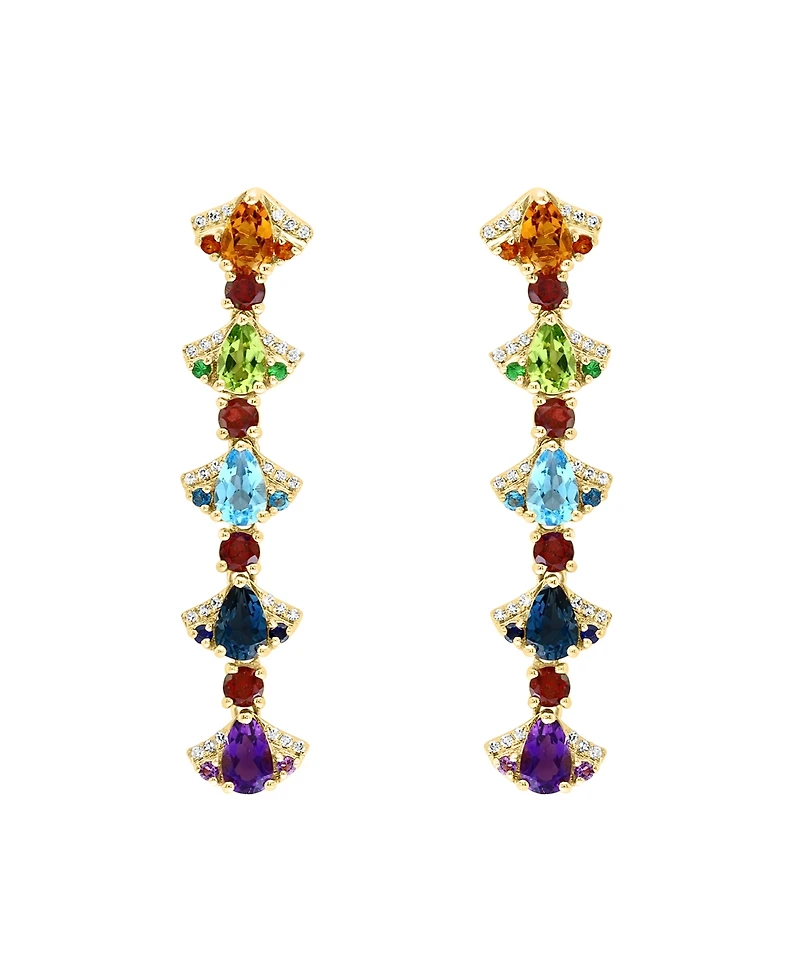 Lali Jewels Multi-Gemstone (3.09 ct. t.w.) Earrings in 14k Rose Gold