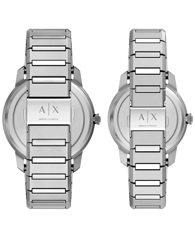 Armani Exchange Men's Quartz Three Hand Silver Stainless Steel Watch 42mm