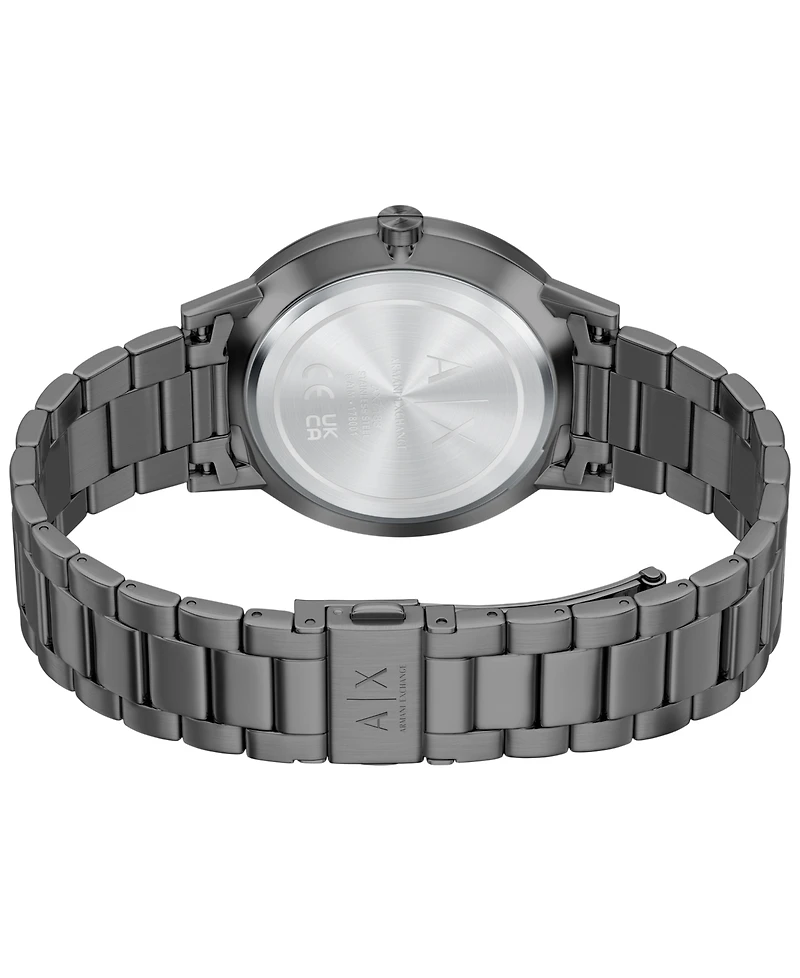 Armani Exchange Men's Quartz Three Hand Gunmetal Stainless Steel Watch 42mm
