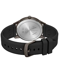Armani Exchange Men's Quartz Three Hand Black Silicone Watch 42mm