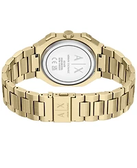 Armani Exchange Men's Quartz Dual Time Gold Stainless Steel Watch 40mm