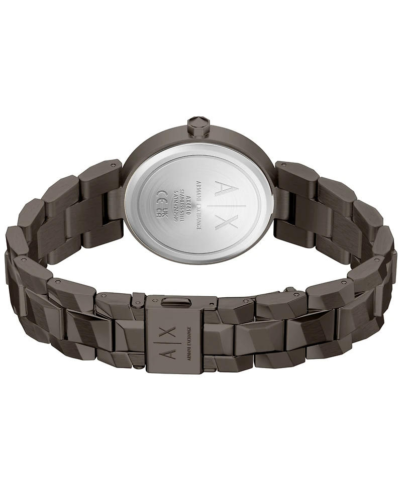 Armani Exchange Women's Audora Quartz Two Hand Brown Stainless Steel Watch 34mm