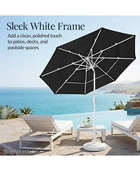 Best Choice Products 10ft 3-Tier Patio Umbrella White Pole, Outdoor Market Steel Pole