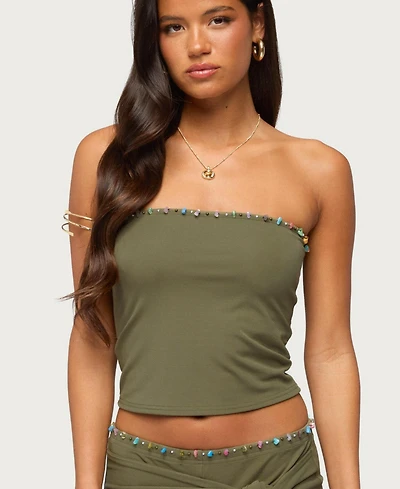 Edikted Women's Monroah Beaded Strapless Top