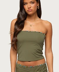Edikted Women's Monroah Beaded Strapless Top