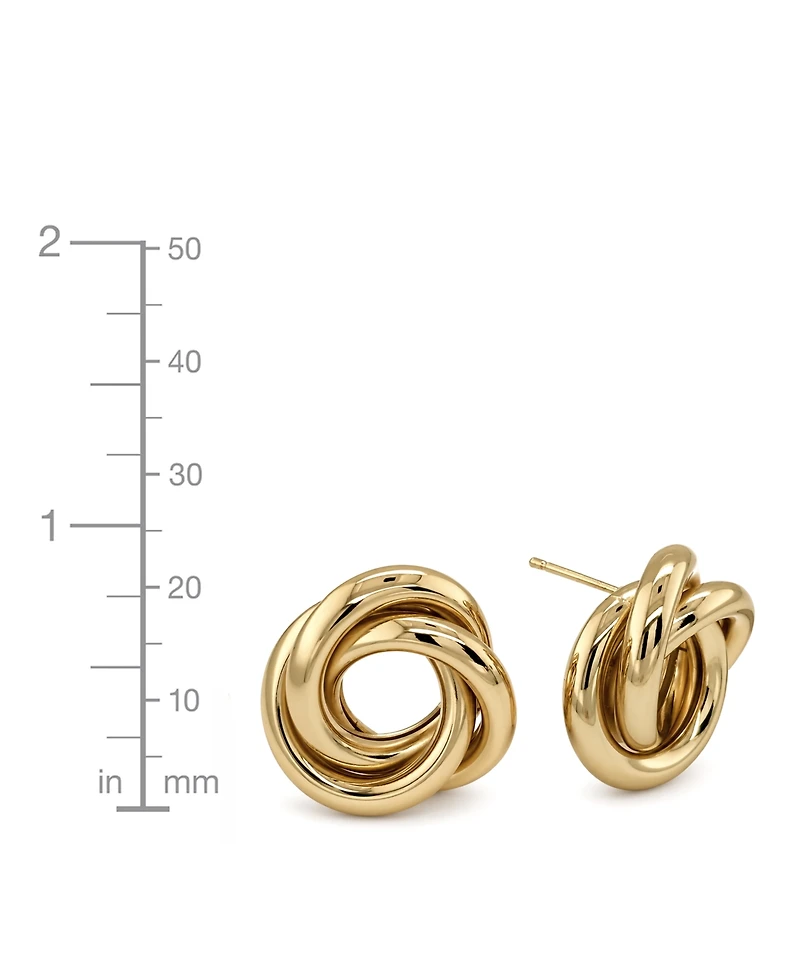 And Now This Silver, Gold Plated Brass Interlocking Stud Earring