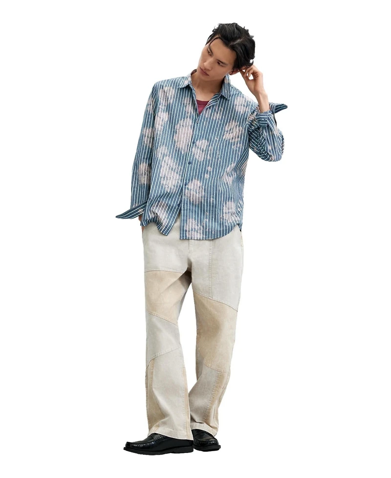 Desigual Men's Tie-dye striped shirt